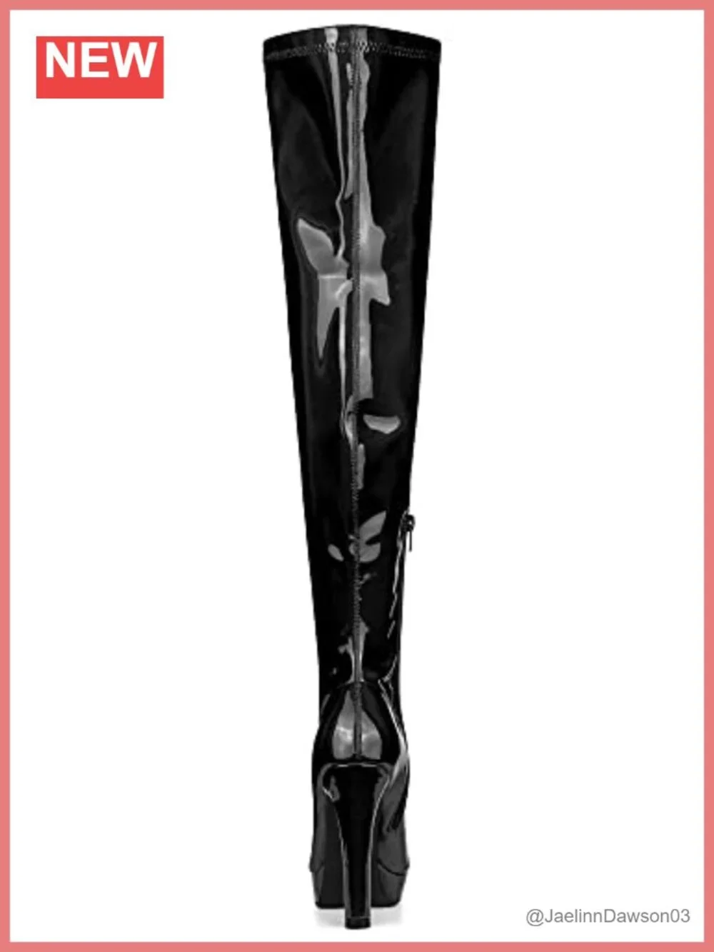 Over Knee Patent Leather Chunky Heel Platform Boots